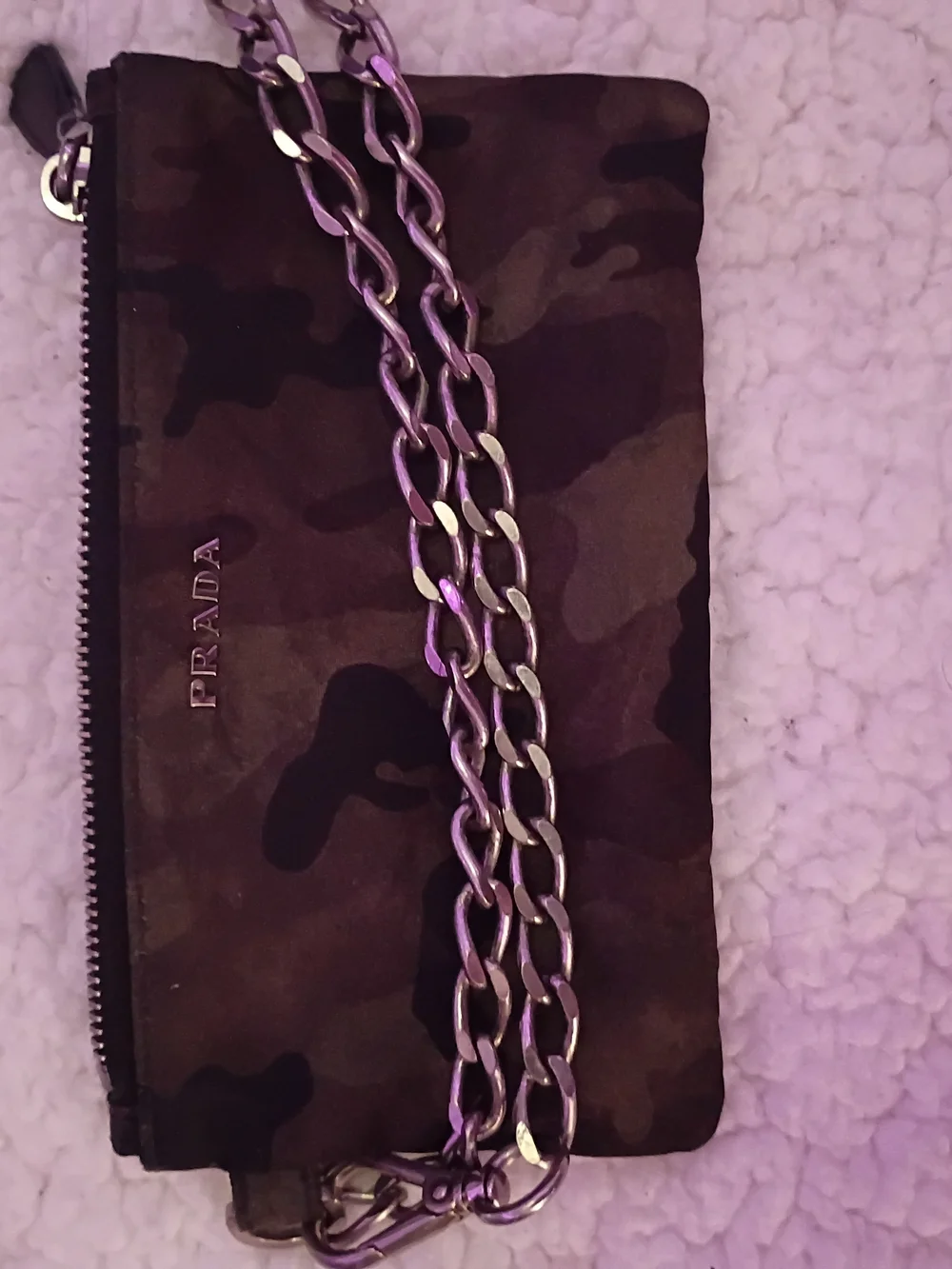 Prada Camo Wristlet Pouch - Brown & Green
